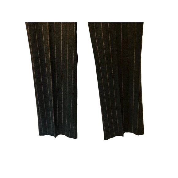 Theory Wool Trousers Gray Purple Stripes Strait Cut Size 6 - Picture 7 of 10